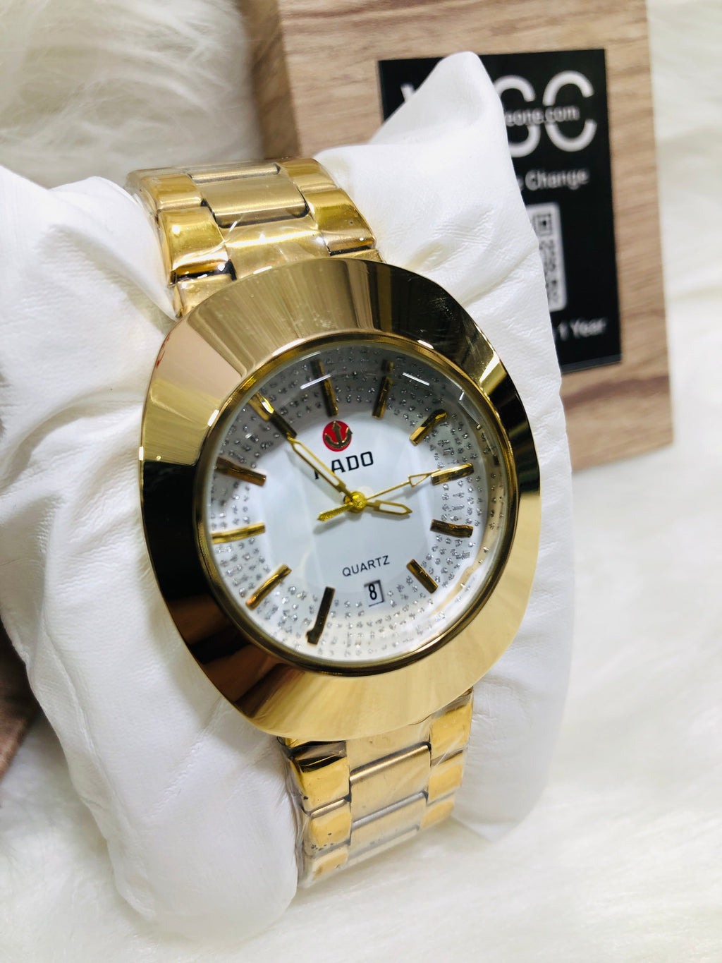 RADO EGG PREMIUM DIAMOND WATCH GOLDEN WHITE WATER 💦 PROOF 100%
