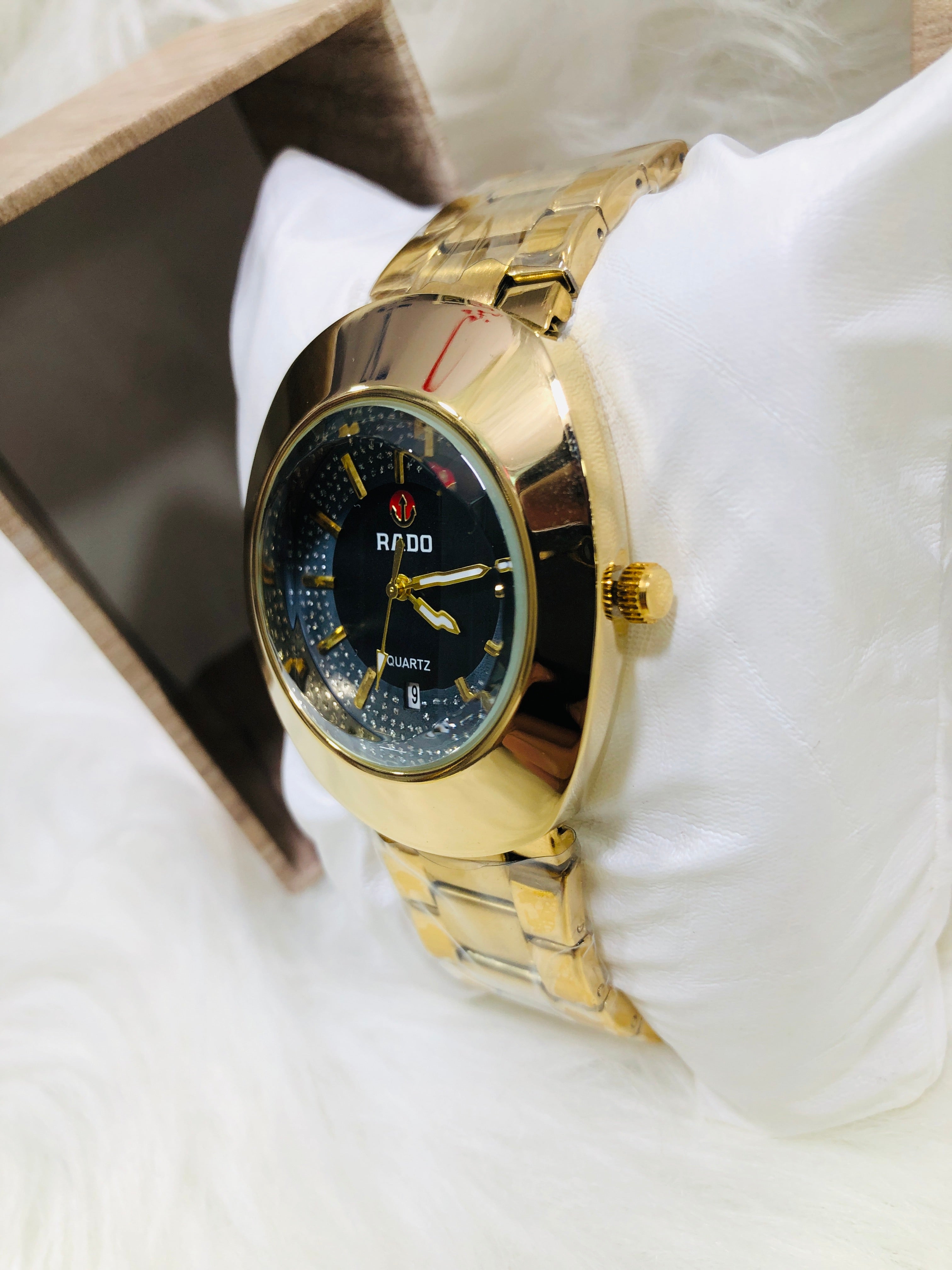 RADO EGG PREMIUM DIAMOND WATCH GOLDEN BLACK WATER 💦 PROOF 💯%