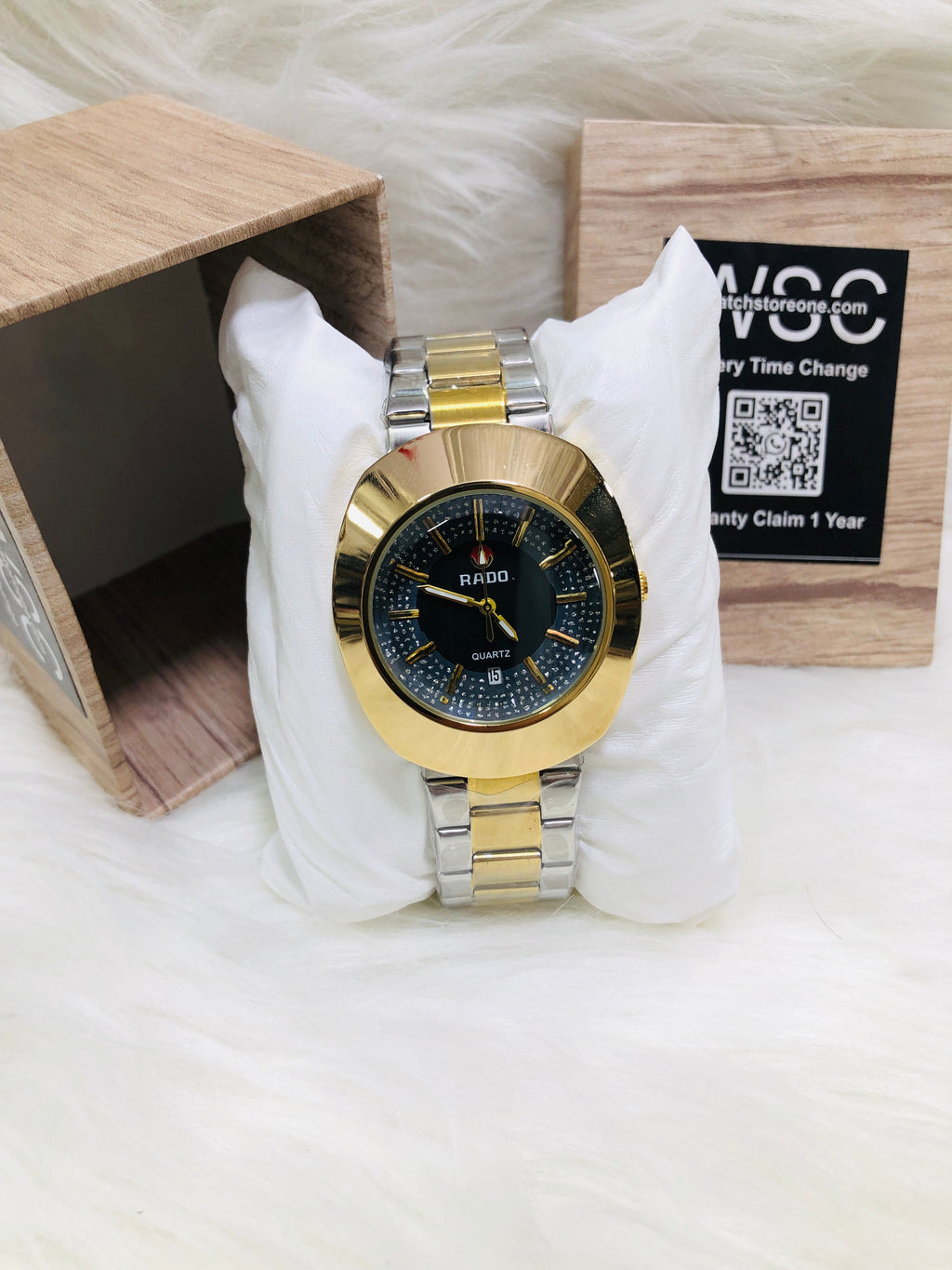 RADO EGG PREMIUM DIAMOND WATCH TWO-TONE BLACK 100% FULL WATER 💦 PROOF