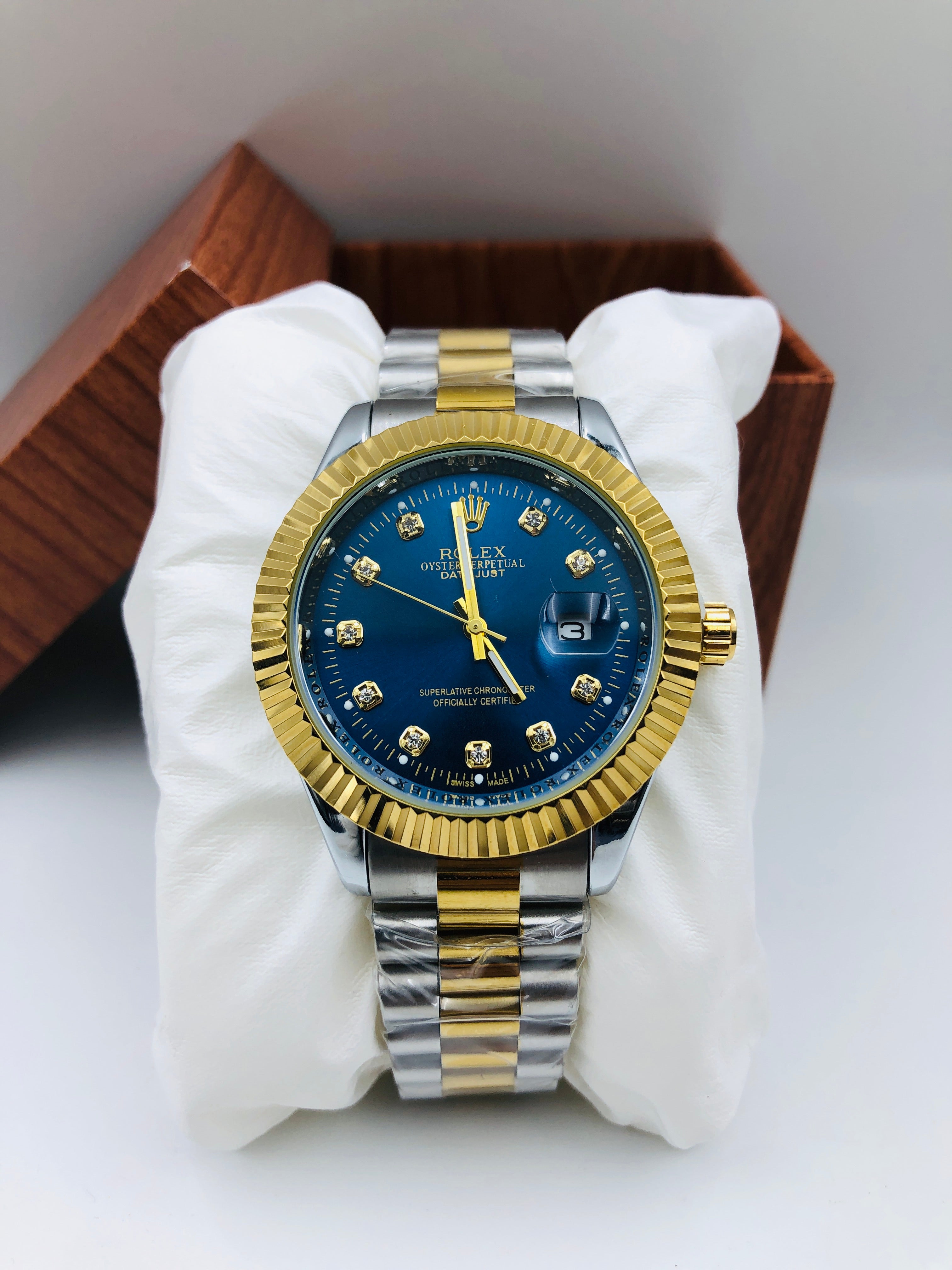 Rolex Diamond - Article #208 - Two Tone - Blue Dial