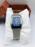 Omax Rectangular Dial - Article #627 - Silver - Blue Dial